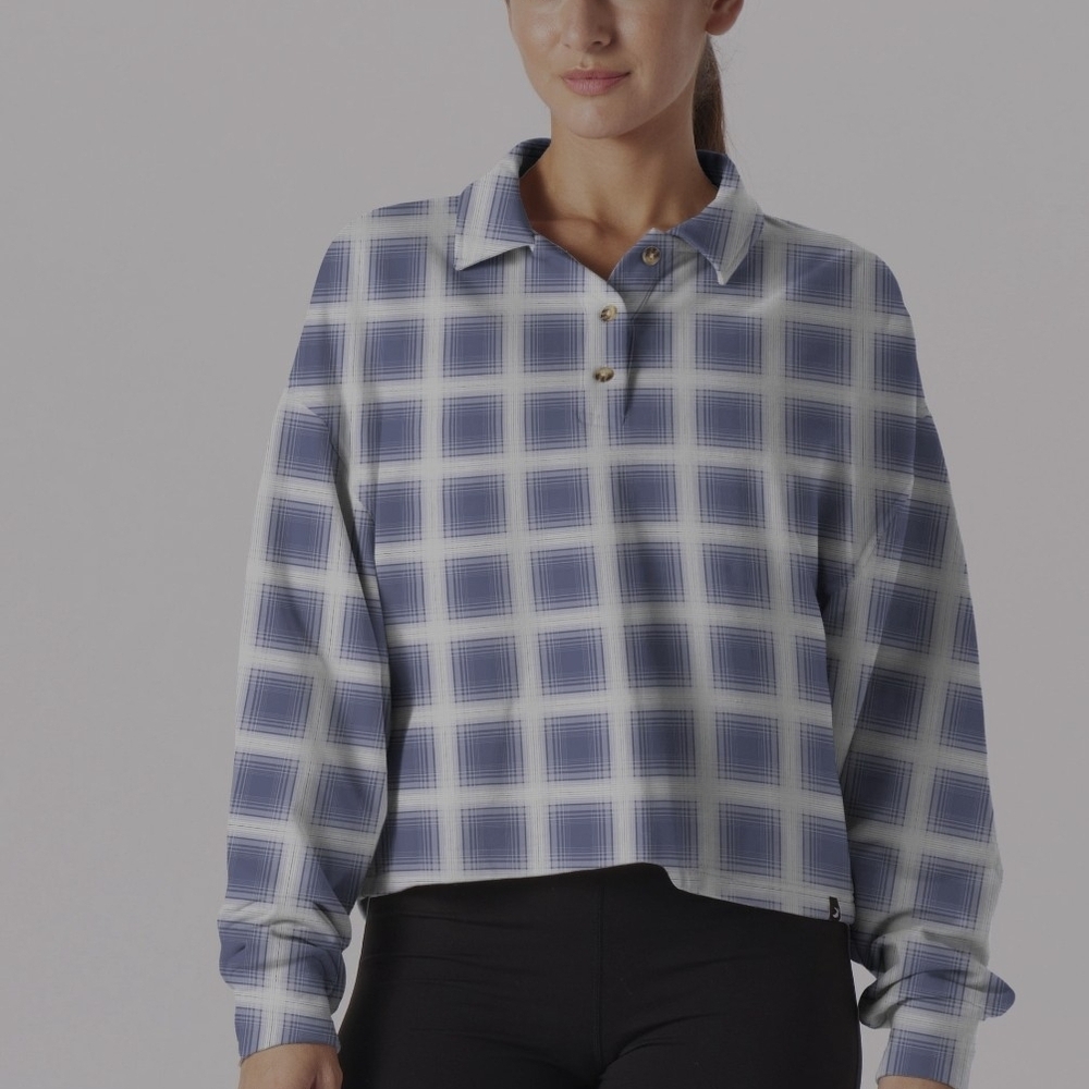 Glyder Blue and White Checkered 1/4  Button Up Shirt XL